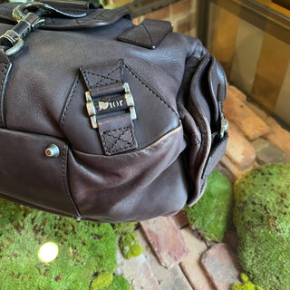 DIOR Rebelle Brown Leather Satchel Bag