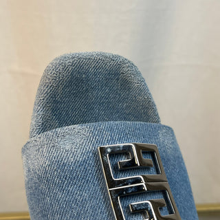 GIVENCHY Blue Denim 4G Mules SZ41