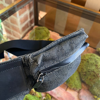 GUCCI Black Denim GG Monogram Belt Bag