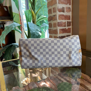 LOUIS VUITTON Speedy Bandouliere 35 Damier Azur Canvas Satchel
