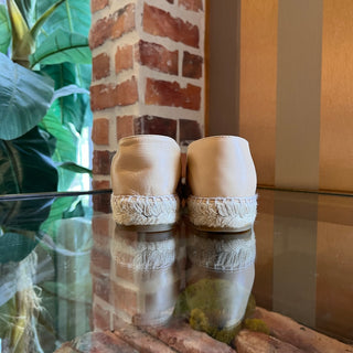 CHANEL Beige Leather CC Espadrilles SZ 38 (US 8)