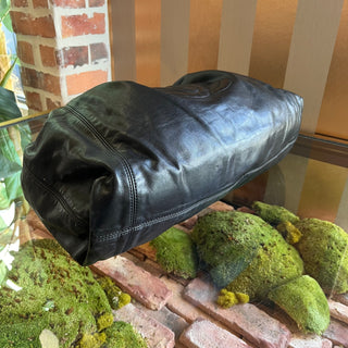 CHANEL Coco Cabas Rodeo Drive Black Lambskin Leather Hobo Bag