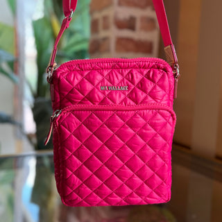 MZ WALLACE Quilted Pink Nylon Crossbody
