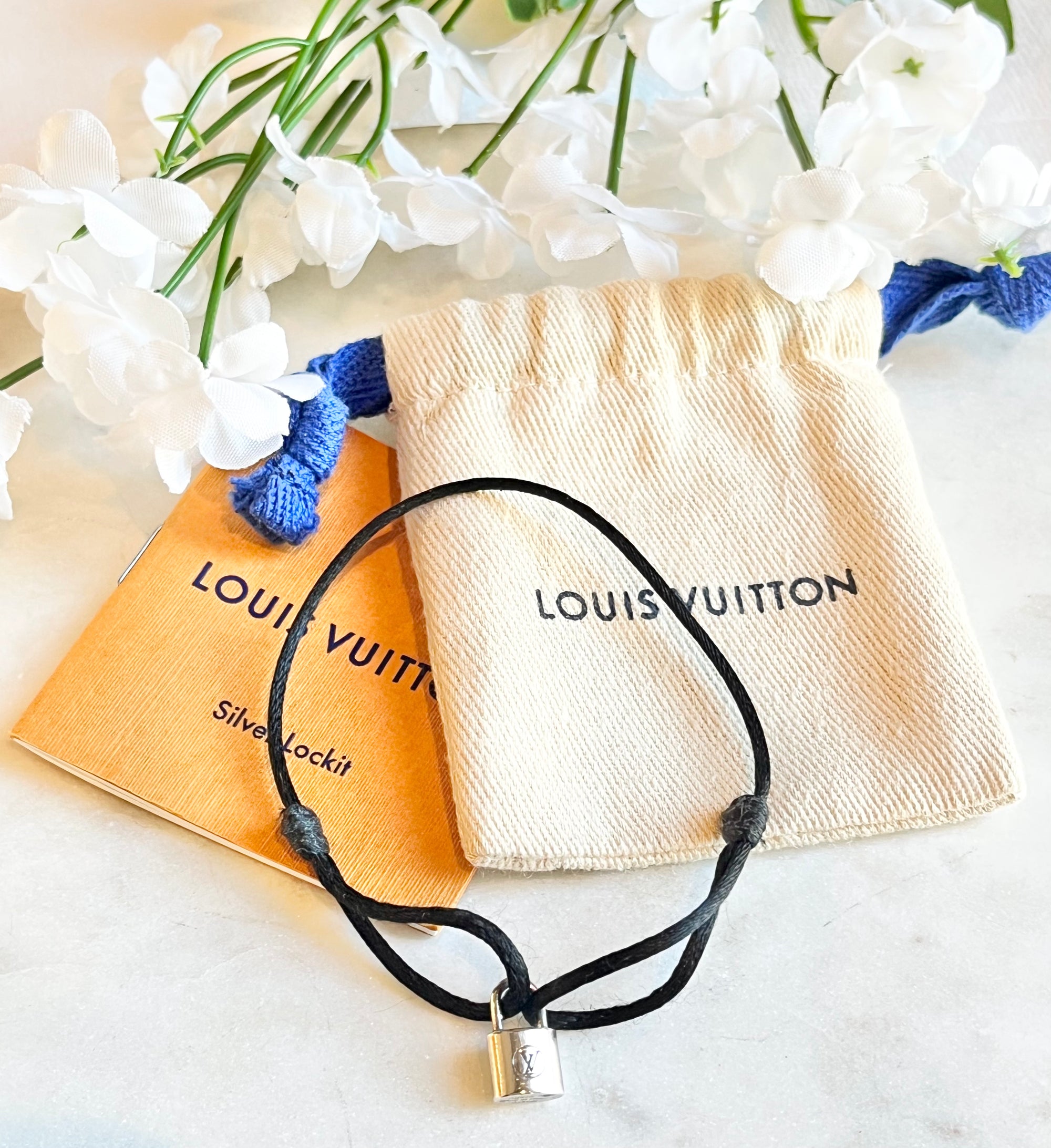 Louis Vuitton Lockit Cord Bracelet - Blue, Sterling Silver Wrap
