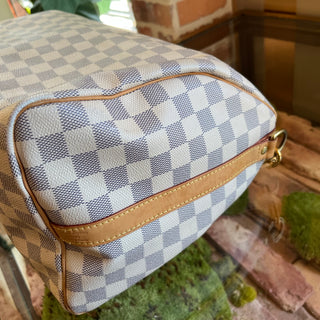 LOUIS VUITTON Speedy Bandouliere 35 Damier Azur Canvas Satchel