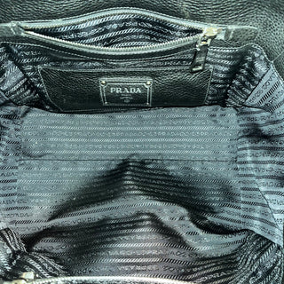 PRADA Black Vitello Phenix Leather Tote