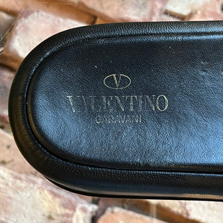 VALENTINO Black Leather Quilted Rockstud Slides SZ 40 (US 10)