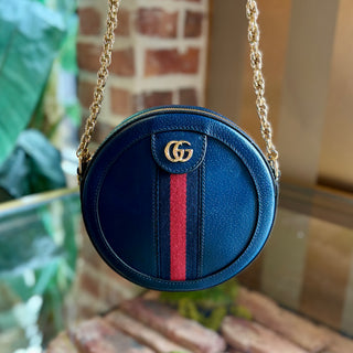 GUCCI Blue Round Crossbody