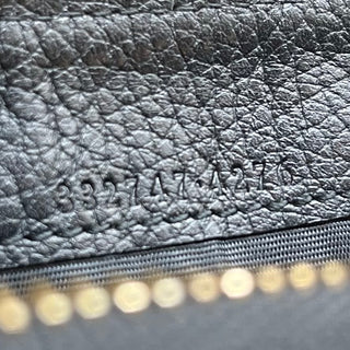 GUCCI Black Leather Guccissima Zip Around Wallet