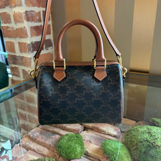 CELINE Triomphe Brown Boston Bag
