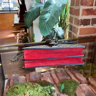 GUCCI Dionysus Medium GG Supreme Monogram Red Shoulder Bag