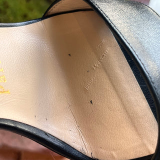 LOUBOUTIN Kid Multipoint 100 Black Leather Sandals SZ 36 (US 6)