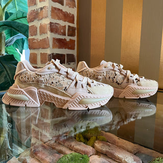 DOLCE&GABBANA Airmaster Pink Mixed Material Sneakers SZ 39.5 (US 9.5)