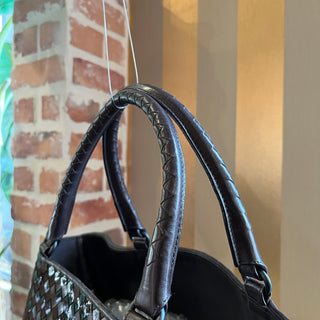 BOTTEGA VENETA Brown Mixed Leather Intrecciato Tote Bag