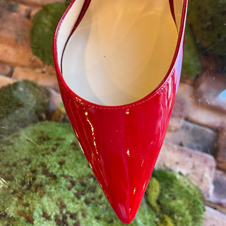 CHRISTIAN LOUBOUTIN Iriza 100 Patent Leather Red Pumps SZ 39 (US 9)