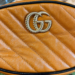 GUCCI GG Marmont Matelasse Brown Calfskin Belt Bag