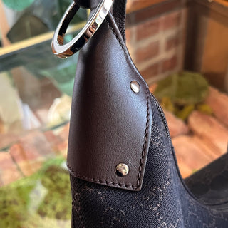 GUCCI Brown GG Monogram Canvas Hobo Bag