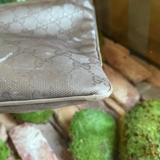 GUCCI GG Imprimé Pewter Crystal Messenger Crossbody Bag