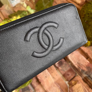 CHANEL Timeless CC Caviar Leather Zip Around Wallet  AD1182