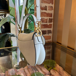 DIOR Saddle Latte Grained Calfskin Shoulder Bag with Strap