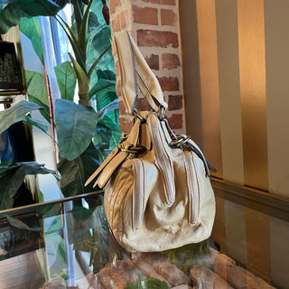 CHLOE Bay Beige Leather Quilted Tote Bag