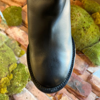 FERRAGAMO Black Leather Mid Calf  Gancini Boots SZ 10