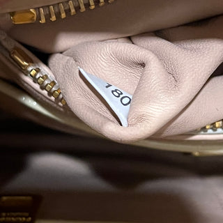 PRADA Pyramid Studded Gold Saffiano Lux Leather Satchel