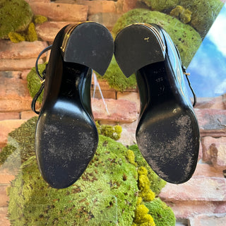 LOUIS VUITTON Black Mary Jane Pumps SZ 37.5 (US 7.5)