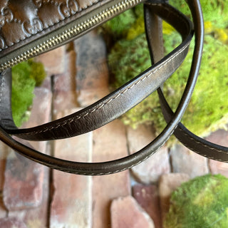 GUCCI Heart-Bit Brown Metallic Guccissima Leather Tote