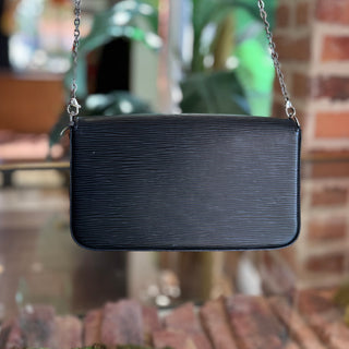 LOUIS VUITTON Felicie Pochette Black Epi Leather Crossbody