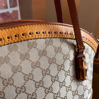 GUCCI Crafty Yellow GG Canvas Tote Bag