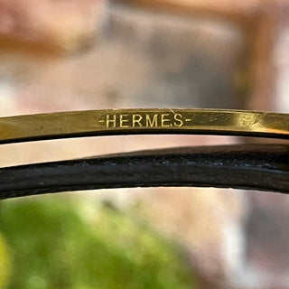 HERMES Reversible Black Leather H Buckle Belt