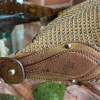 GUCCI Pelham Gold Leather Sudded Hobo Bag