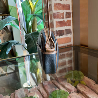 DIOR Vintage Black Honeycomb Monogram Canvas Crossbody Bag