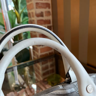 CELINE Vintage Gray White Printed Macadam Duffle Bag