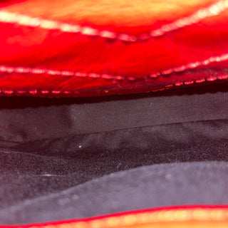 SAINT LAURENT Niki Medium Red Crackled Calfskin Shoulder Bag