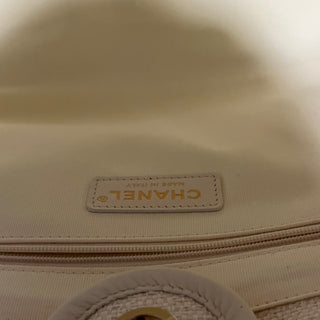 CHANEL Deauville Navy Red Beige Striped Canvas Tote