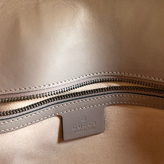 GUCCI GG Marmont Medium Beige Chevron Matelassé Leather Shoulder Bag