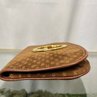 GUCCI Vintage Blondie GG Suede Monogram Clutch