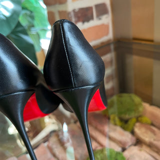 CHRISTIAN LOUBOUTIN La Pigalle Black Shiny Nappa Calf Leather Heels SZ38.5(8.5US)