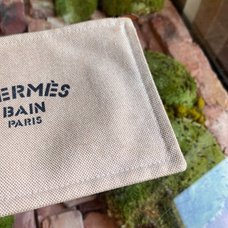 HERMES Yachting Toile PM Logo Flat Pouch