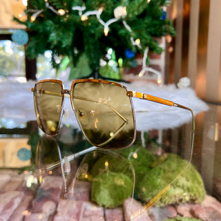 GUCCI GG0365S Gold Tone Metal Oversized Sunglasses