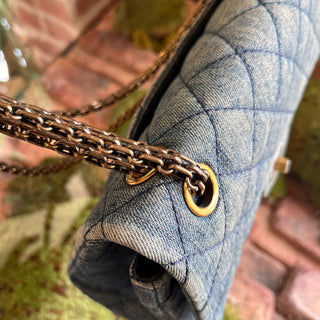 CHANEL 2.55 Reissue 226 Flap Blue Denim Shoulder Bag