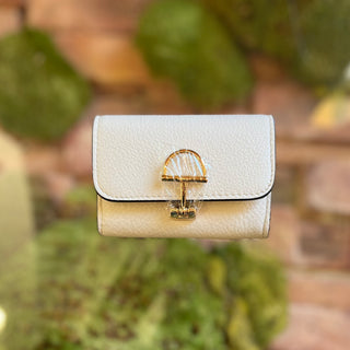 GUCCI Softbit White Grainy Leather Card Case