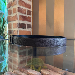 HERMES Phillipine Black/Brown Leather Reversible Belt SZ 85
