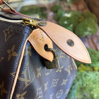 LOUIS VUITTON Speedy 30 Brown Monogram Canvas Satchel Bag