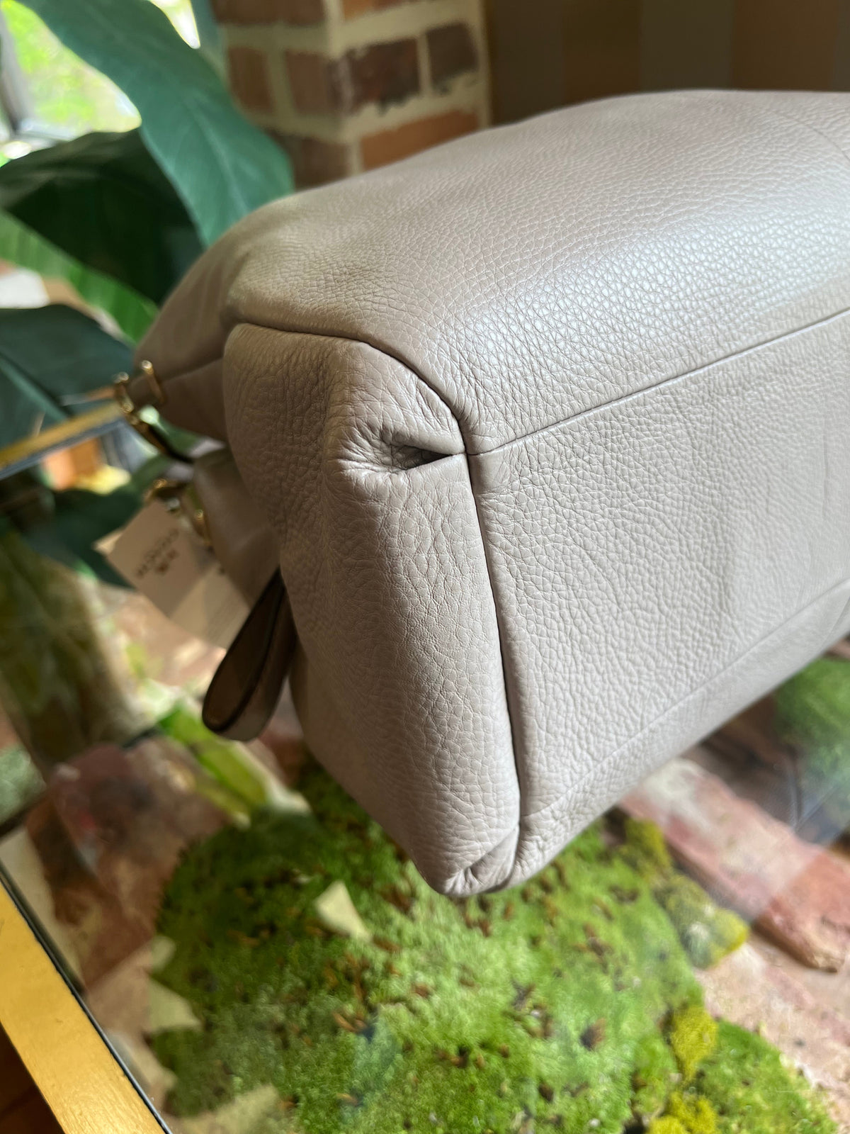 COACH Gray Leather Hobo Bag