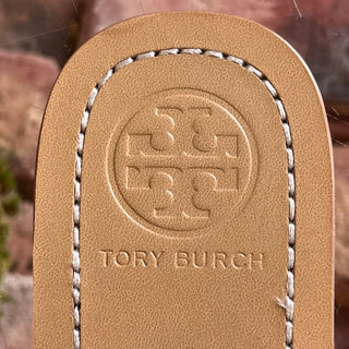TORY BURCH White Marguerite Applique Wrap Leather Sandals SZ 8