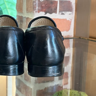 GUCCI Vintage Black Leather Horsebit Loafers SZ7