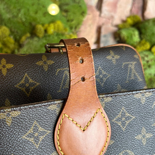 LOUIS VUITTON Cartouchiere Brown Monogram Canvas Vintage Crossbody Bag